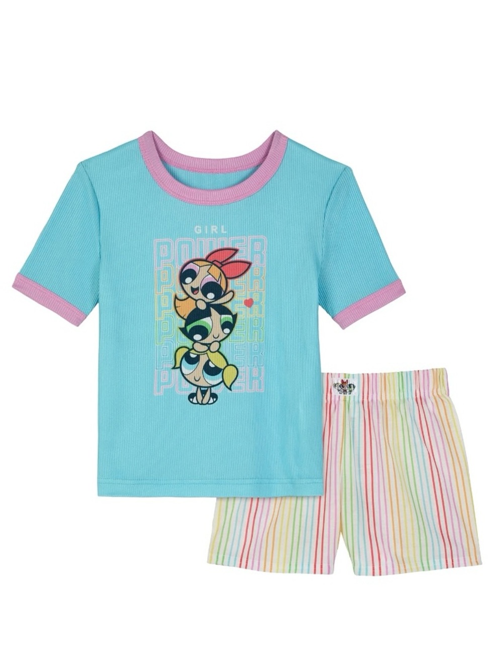 Powerpuff Girls Girls Size 6 Pajama Set Short Sleeve Shorts NWT